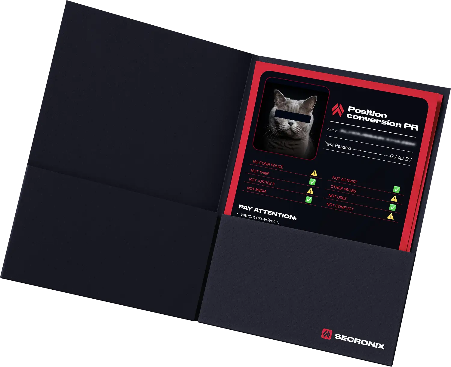 Folder with employee assessment card by Secronix folder with employee assessment card by Secronix