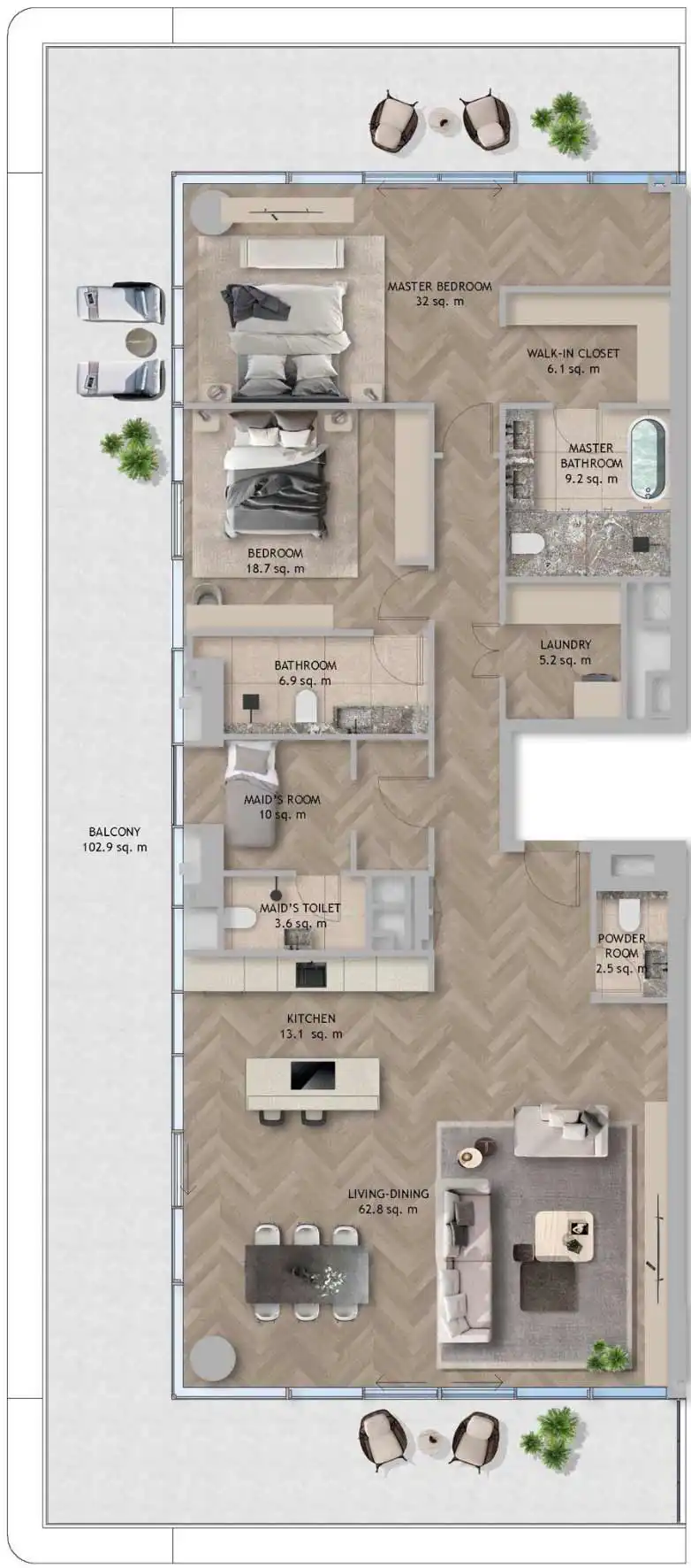 Floor Plans for Aldar The Source Terraces in Abu Dhabi