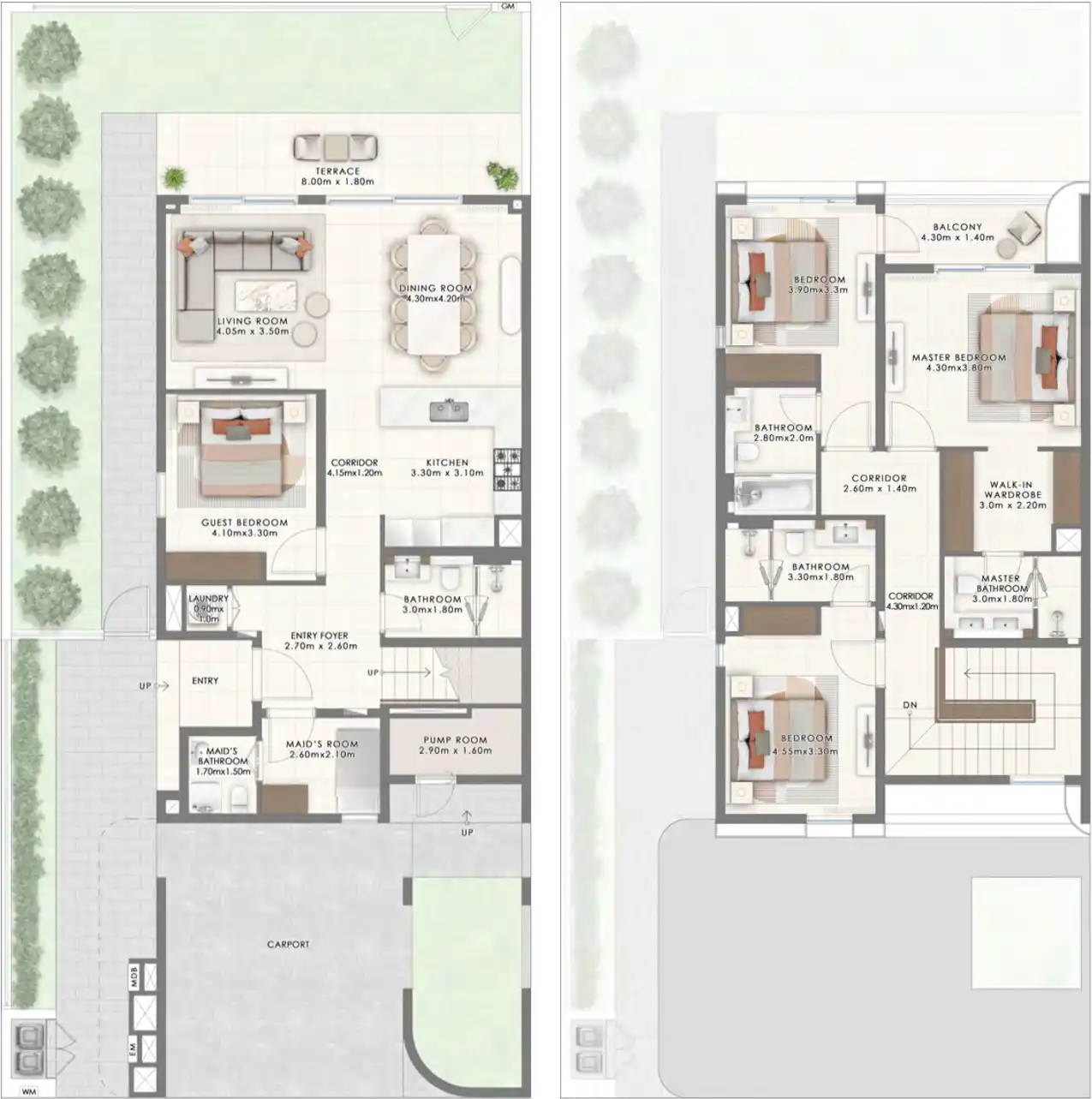 Floor Plans of Emaar The Valley Kaia