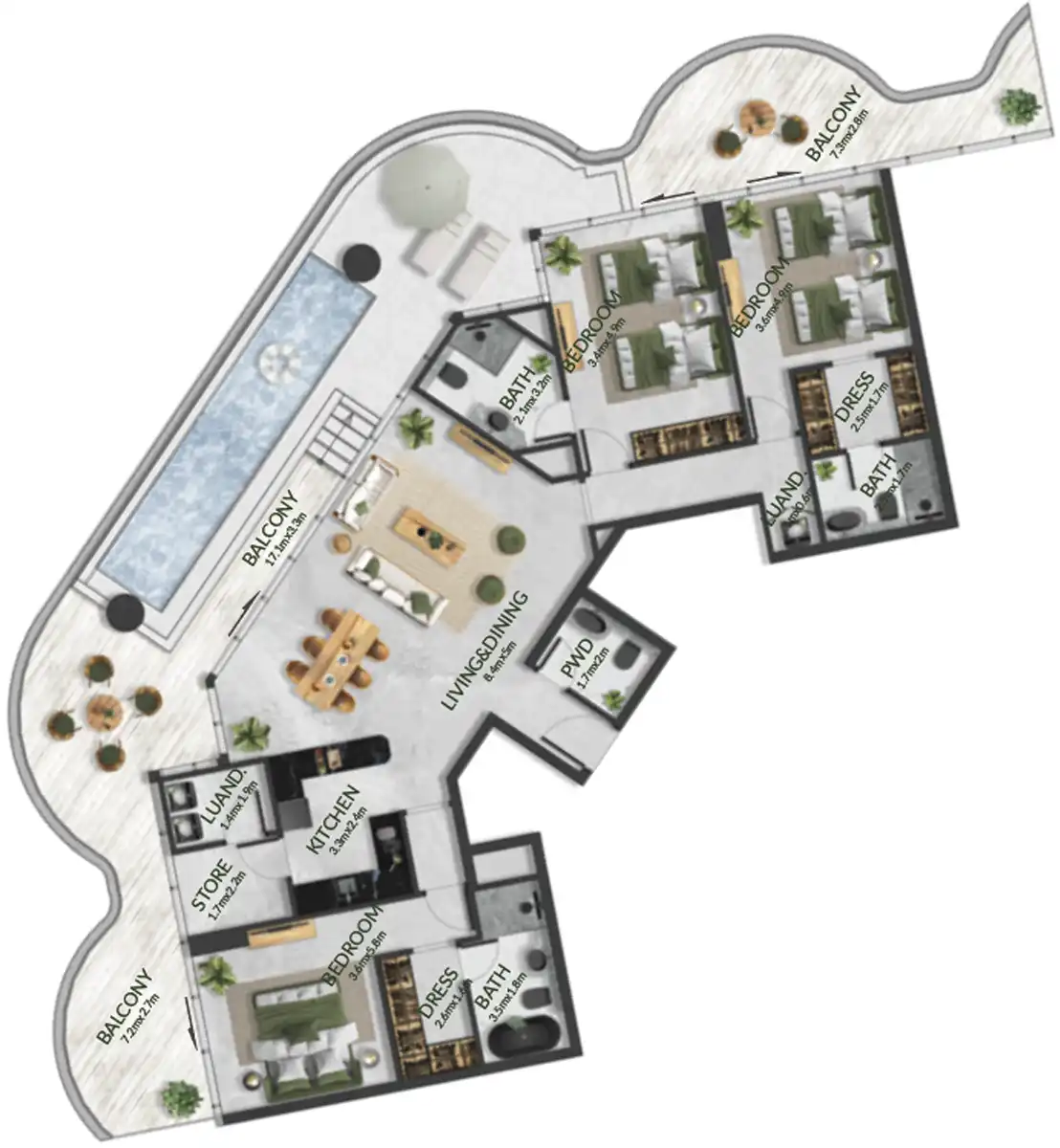 Планировки Aqua Maya by BNW Developments