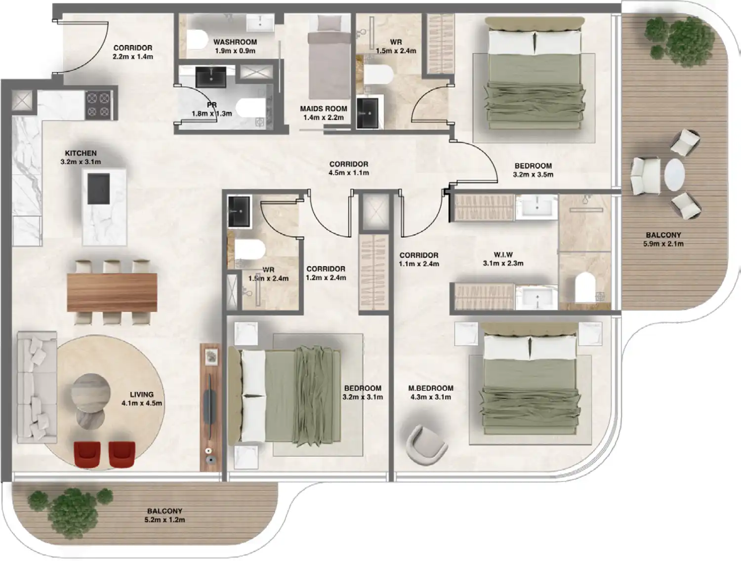 Floor Plans for The Tides by AMIS in Dubai