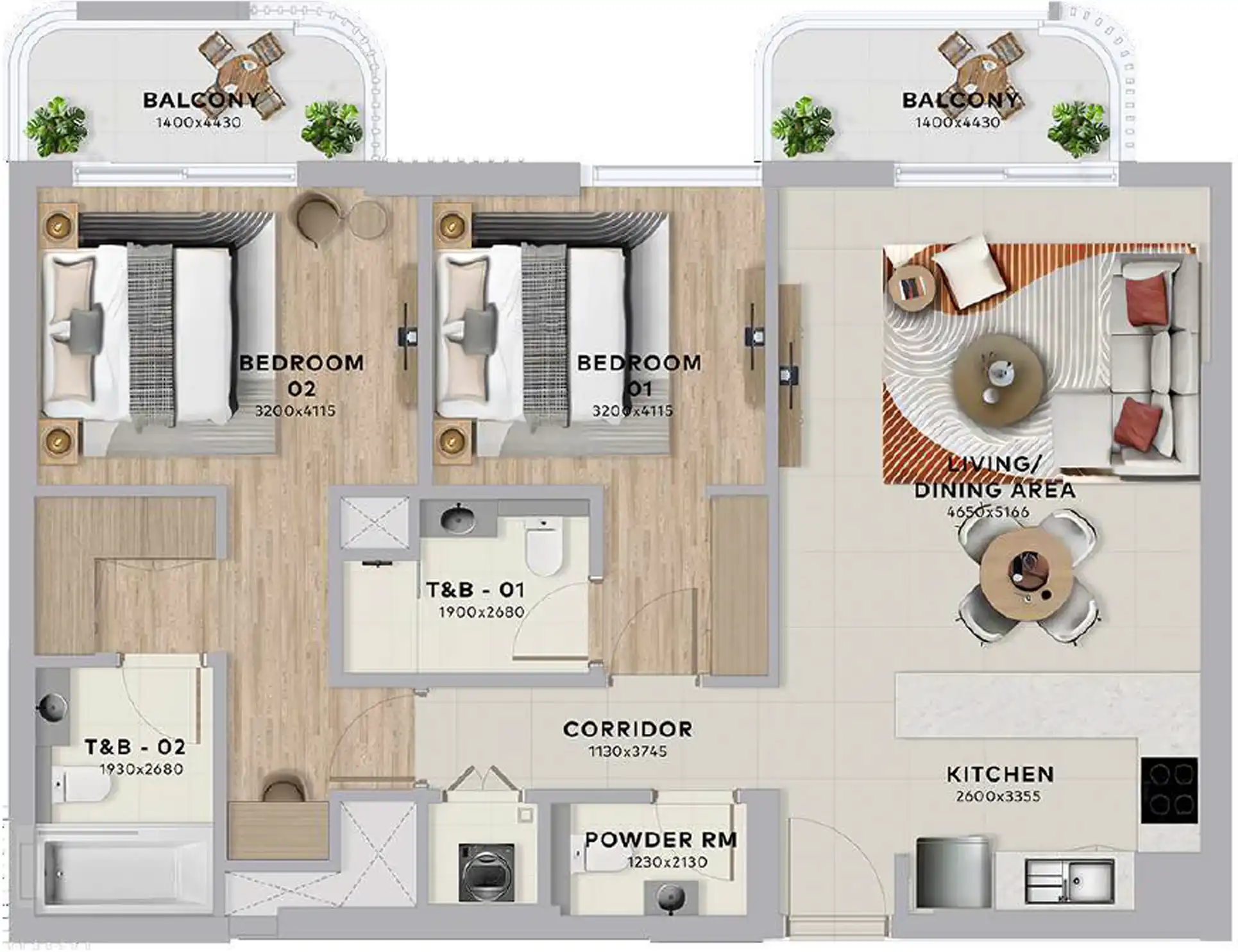 Планировка Aldar Yas Living