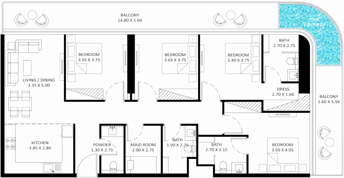 Floor Plans of Danube Bayz 101