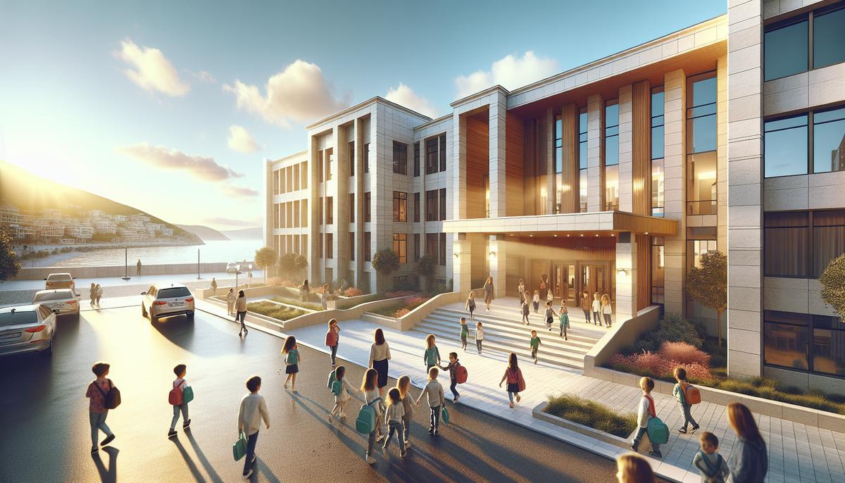 Как работает образование в Батуми Школьный корпус и дети на прогулке в Батуми