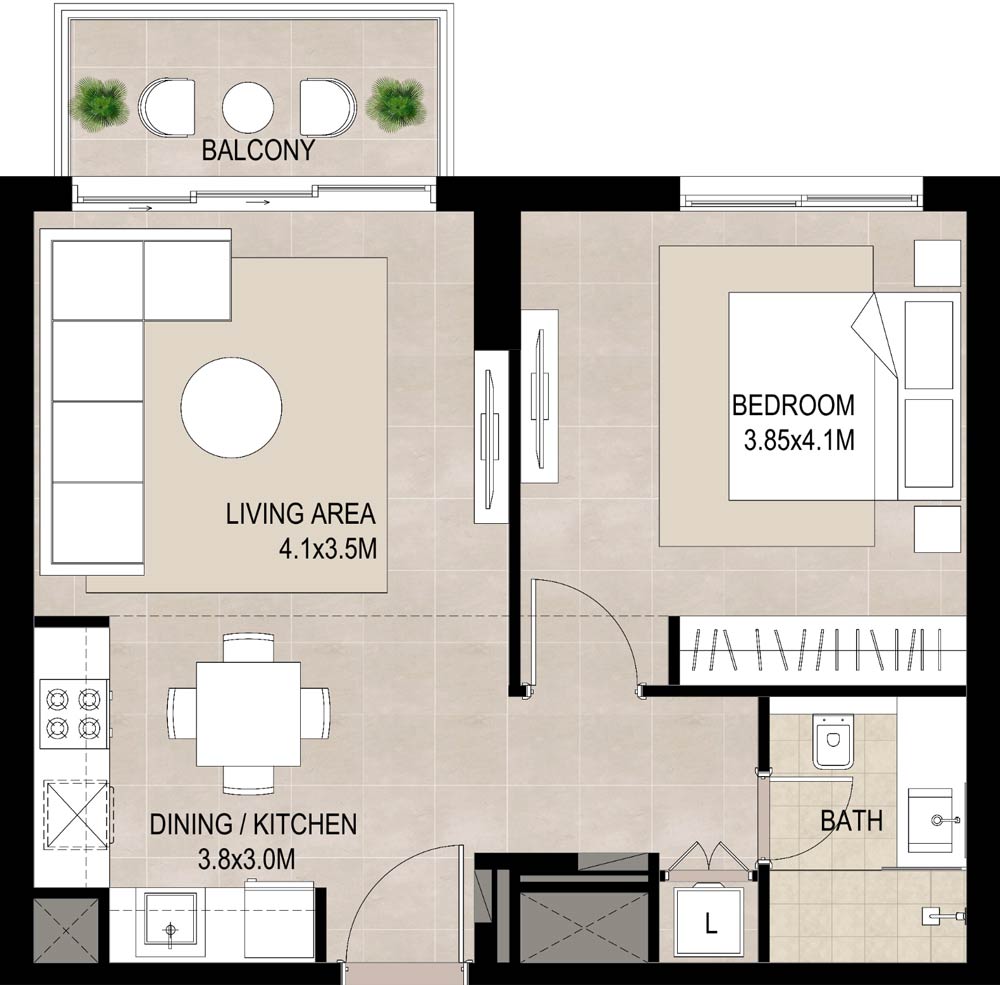 Floor Plans of NSHAMA Ayala Town Square Dubai