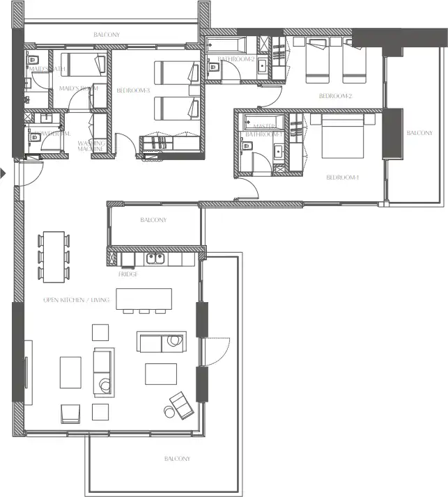 Планировки Creekside Residence at Al Zorah City