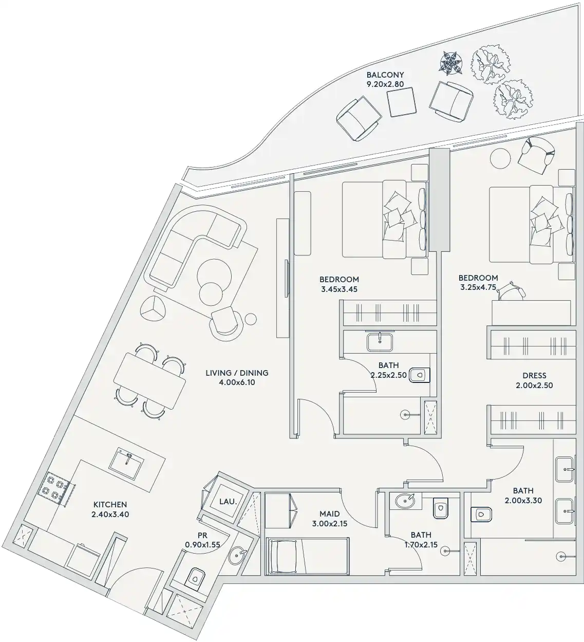 Floor Plans of Deyaar Rivage