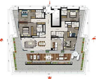 Floor Plans for Tonino Lamborghini Residences Dubai in Dubai