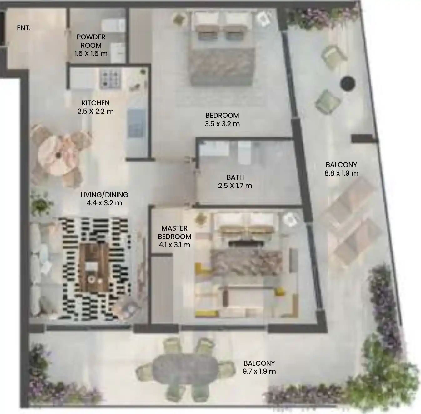 Floor Plans for Leos Weybridge Gardens 4 in Dubai