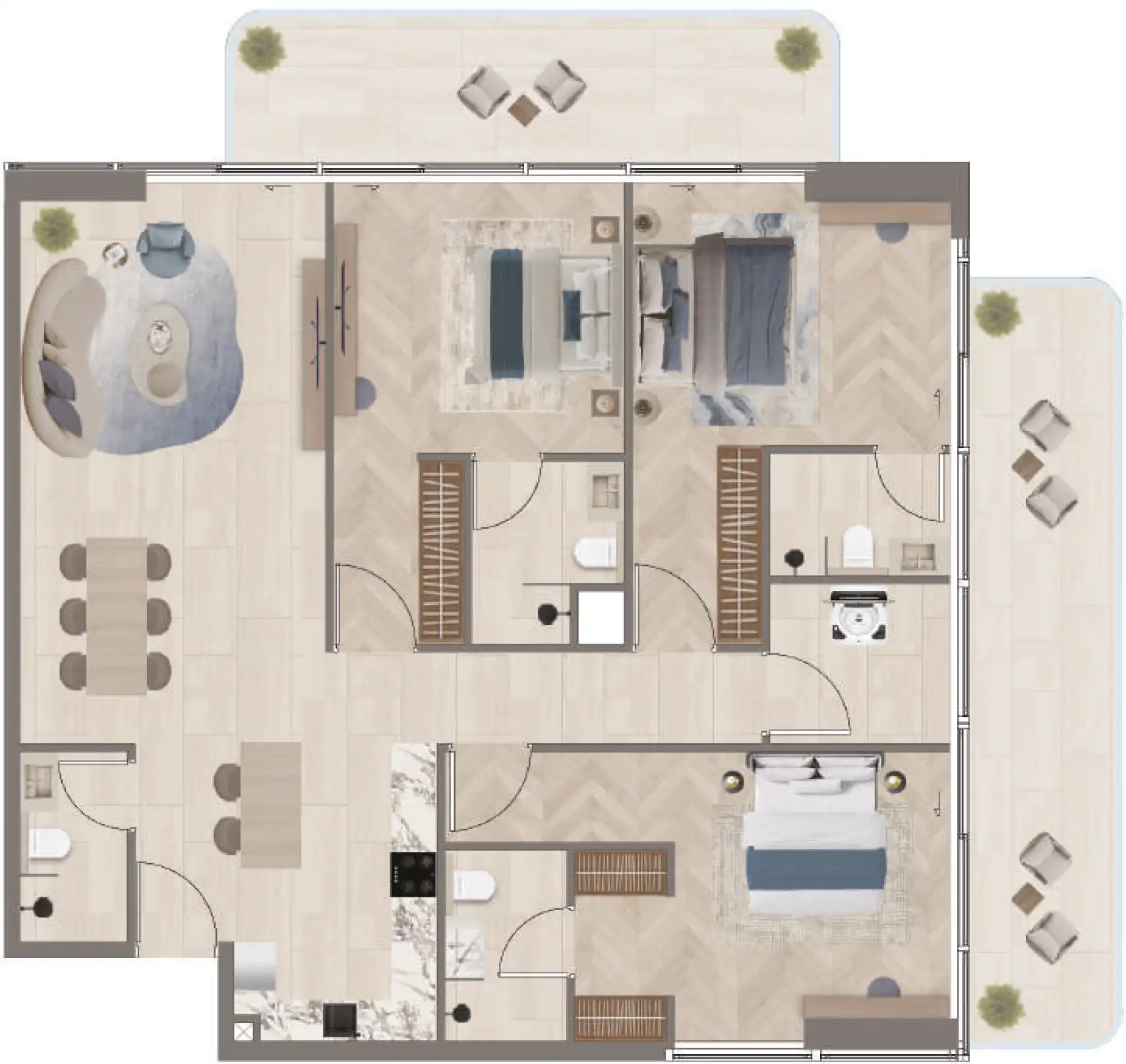Планировка Meriden Beach Residences at Dubai Islands