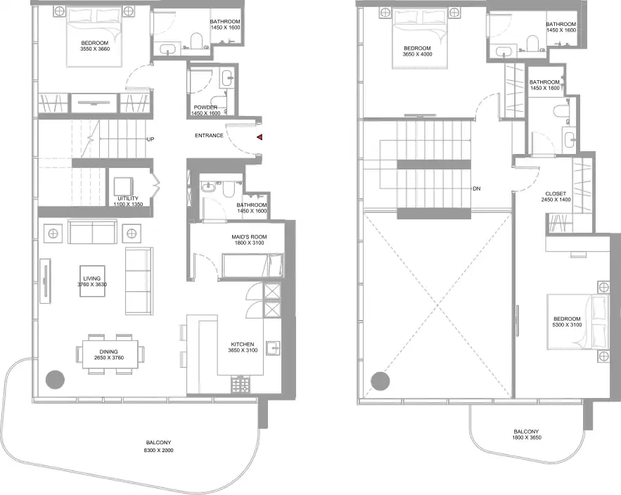 Floor Plans of Sobha Pierside Marina Residences