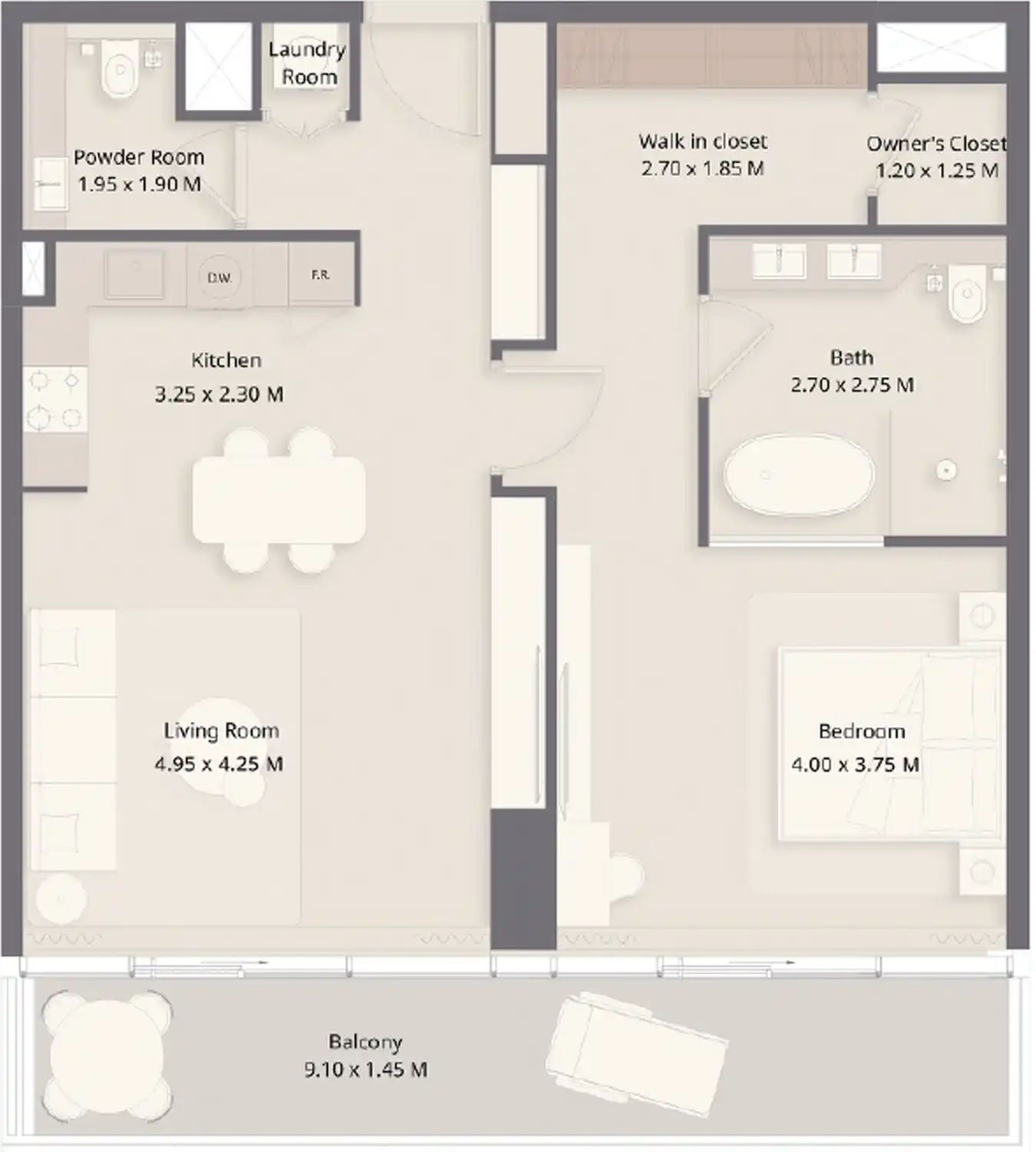 Floor Plans of The Residences at Sheraton Al Marjan Island Resort