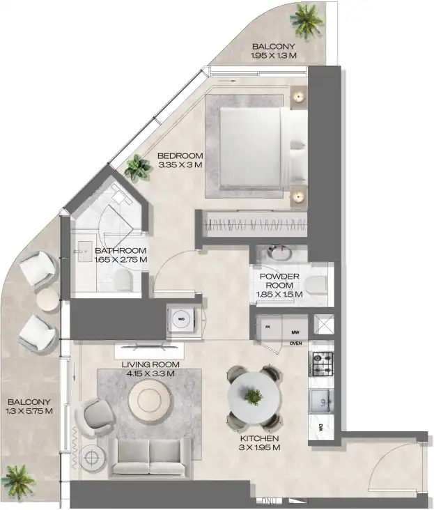 Floor Plans of Deyaar DWTN Residences