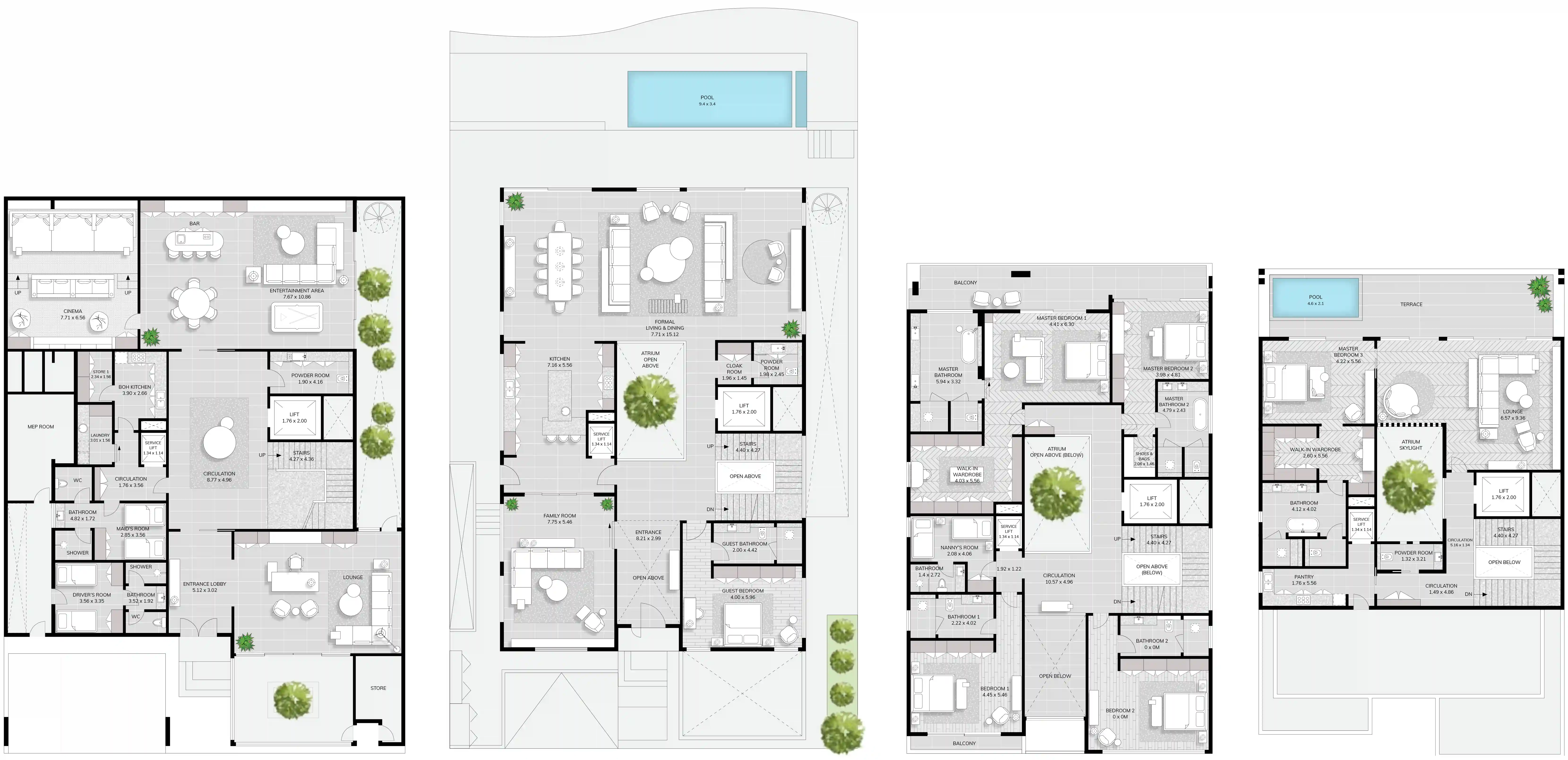 Floor Plans for Signature Mansions in Dubai