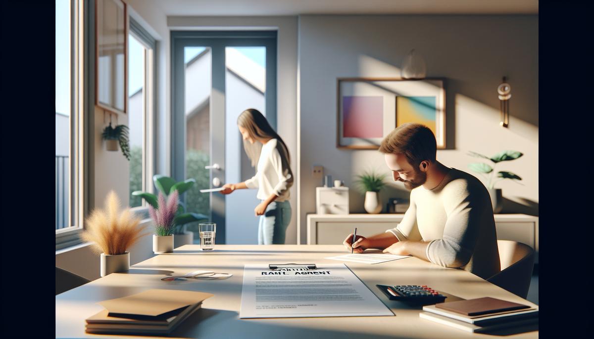 Регистрация адреса и договор аренды: когда это важно Подписание договора аренды у стола дома