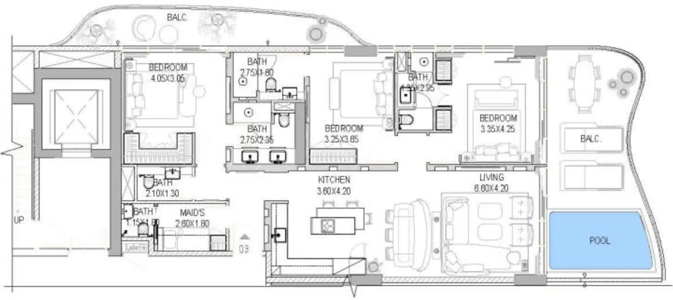 Floor Plans for The Pier Residence at Dubai Maritime City in Dubai