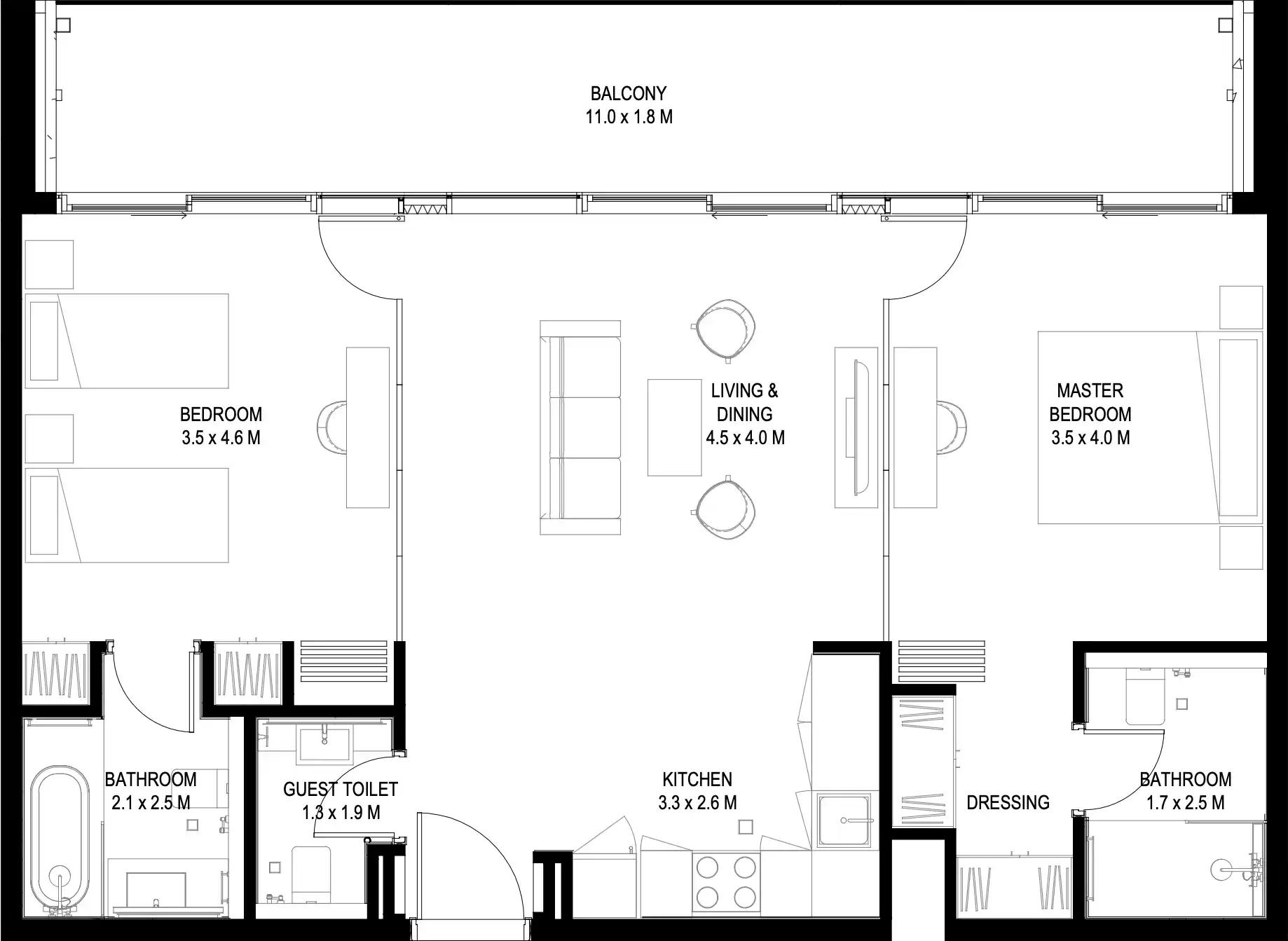 Floor Plans for Arada IL Teatro Residences 2 in Sharjah