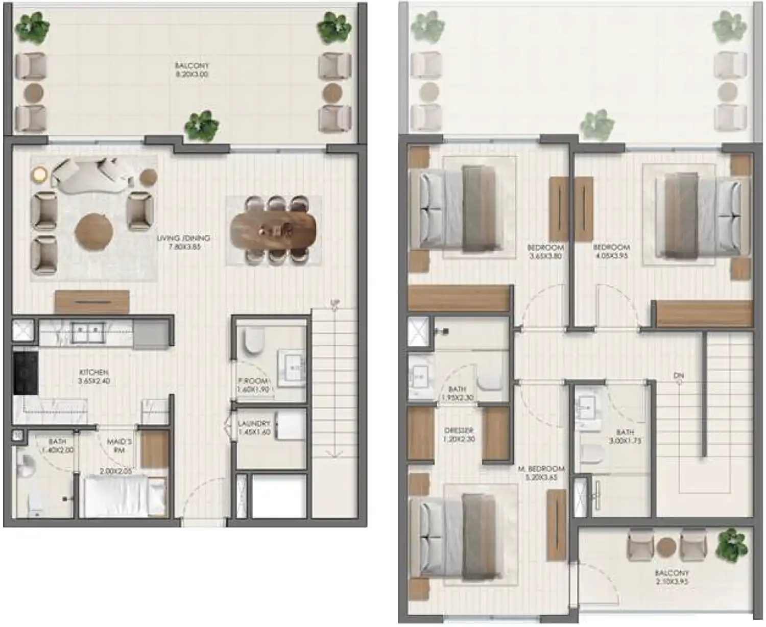 Floor Plans for Nshama Belmont in Dubai