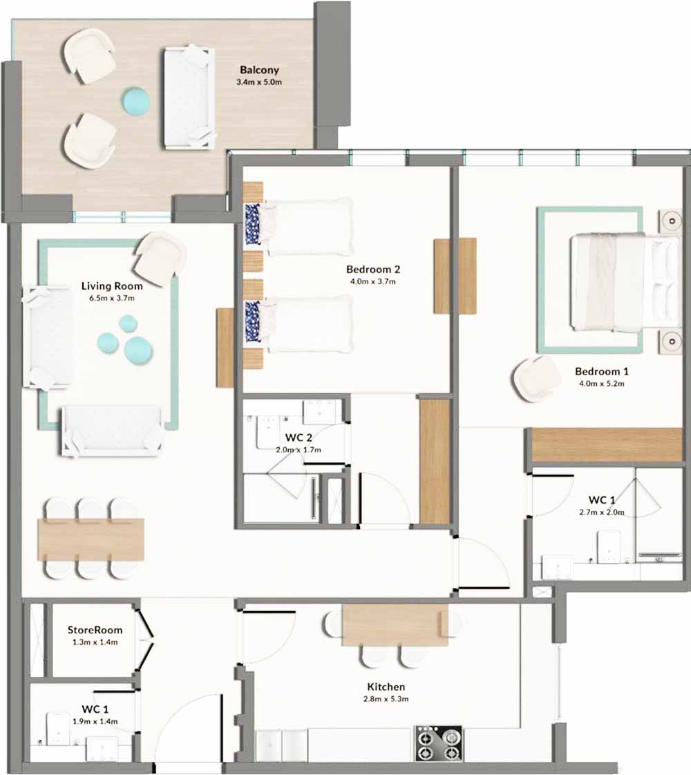 Floor Plans of Cresswell Residences Dubai South