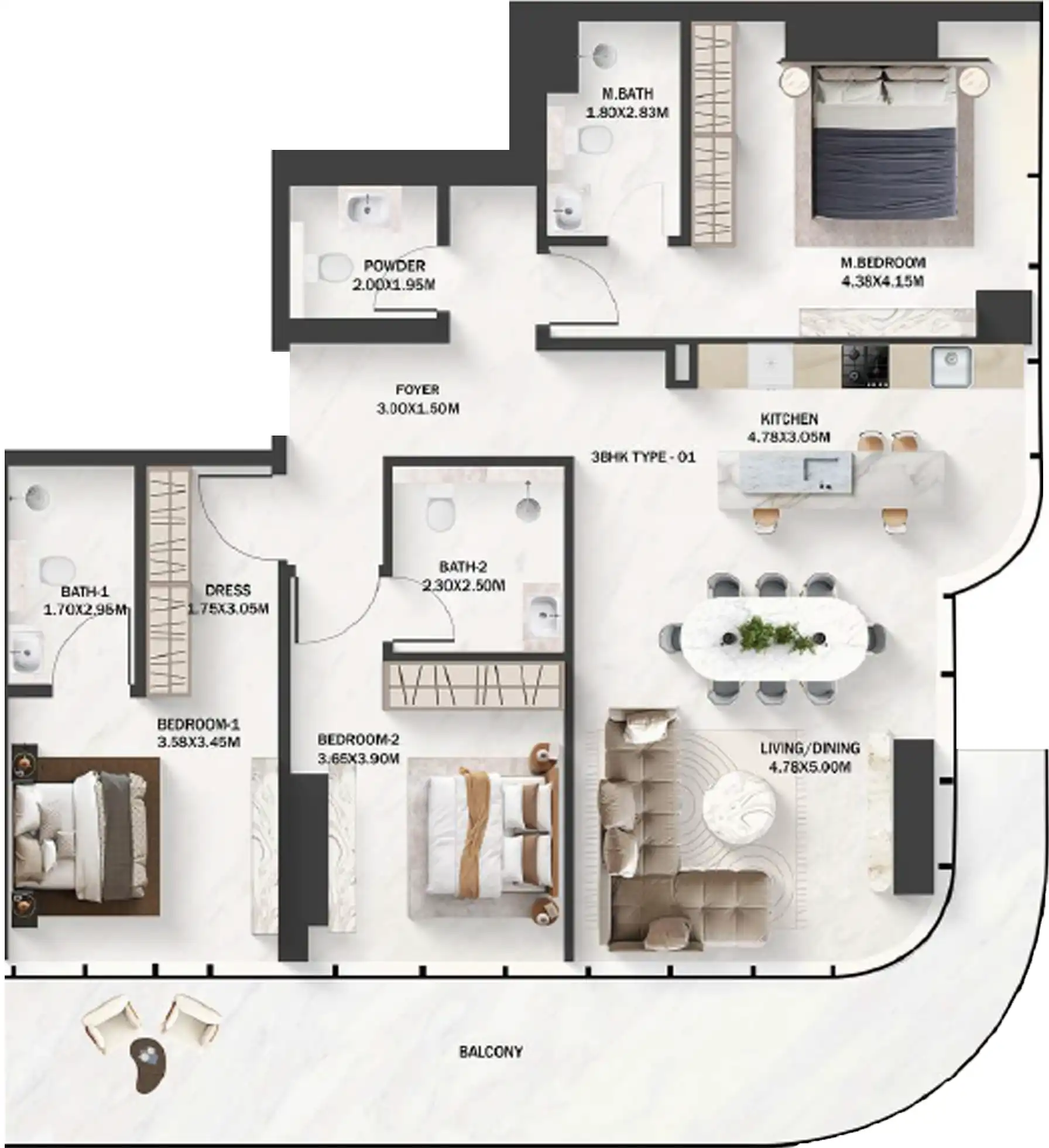 Планировка Azure Park Residences