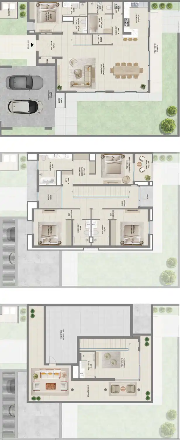 Floor Plans for Emaar South Fairway Villas 3 in Dubai