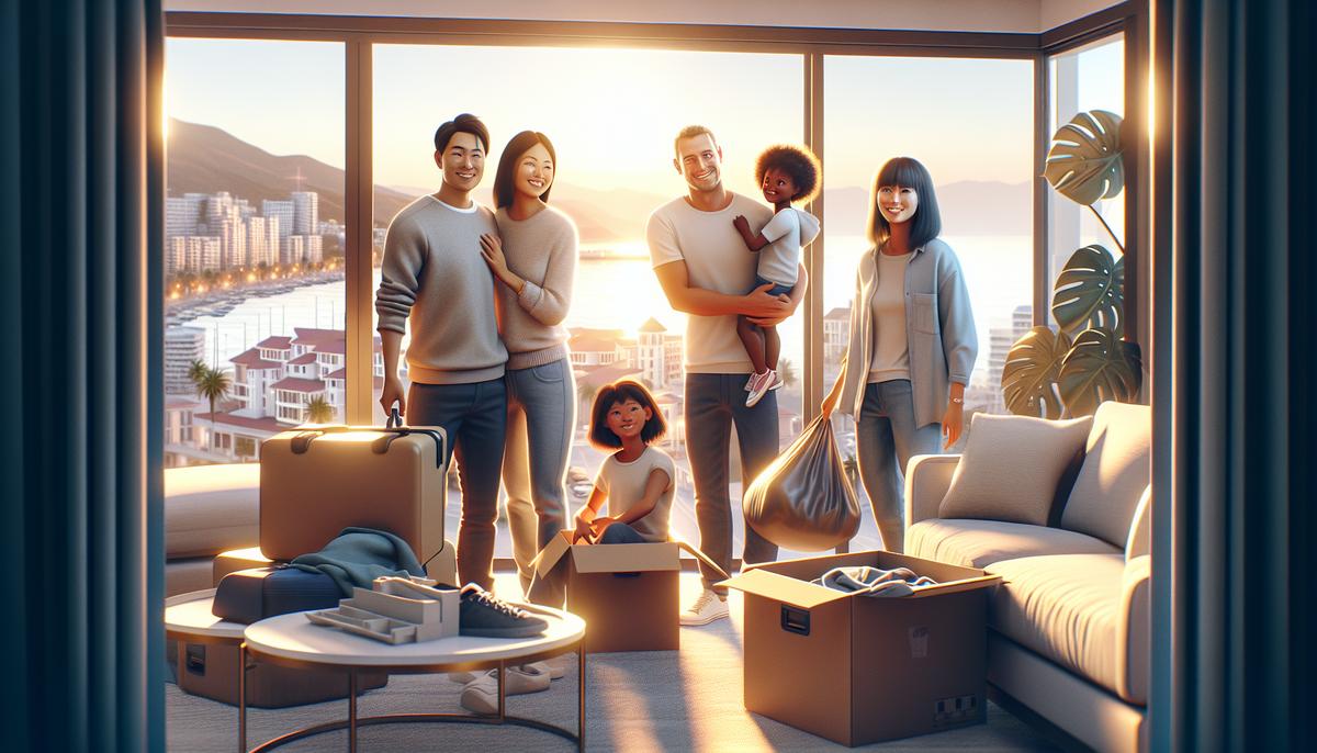 Переезд в Грузию: что нужно знать иностранцу Пара с чемоданами у окна квартиры на побережье в Грузии