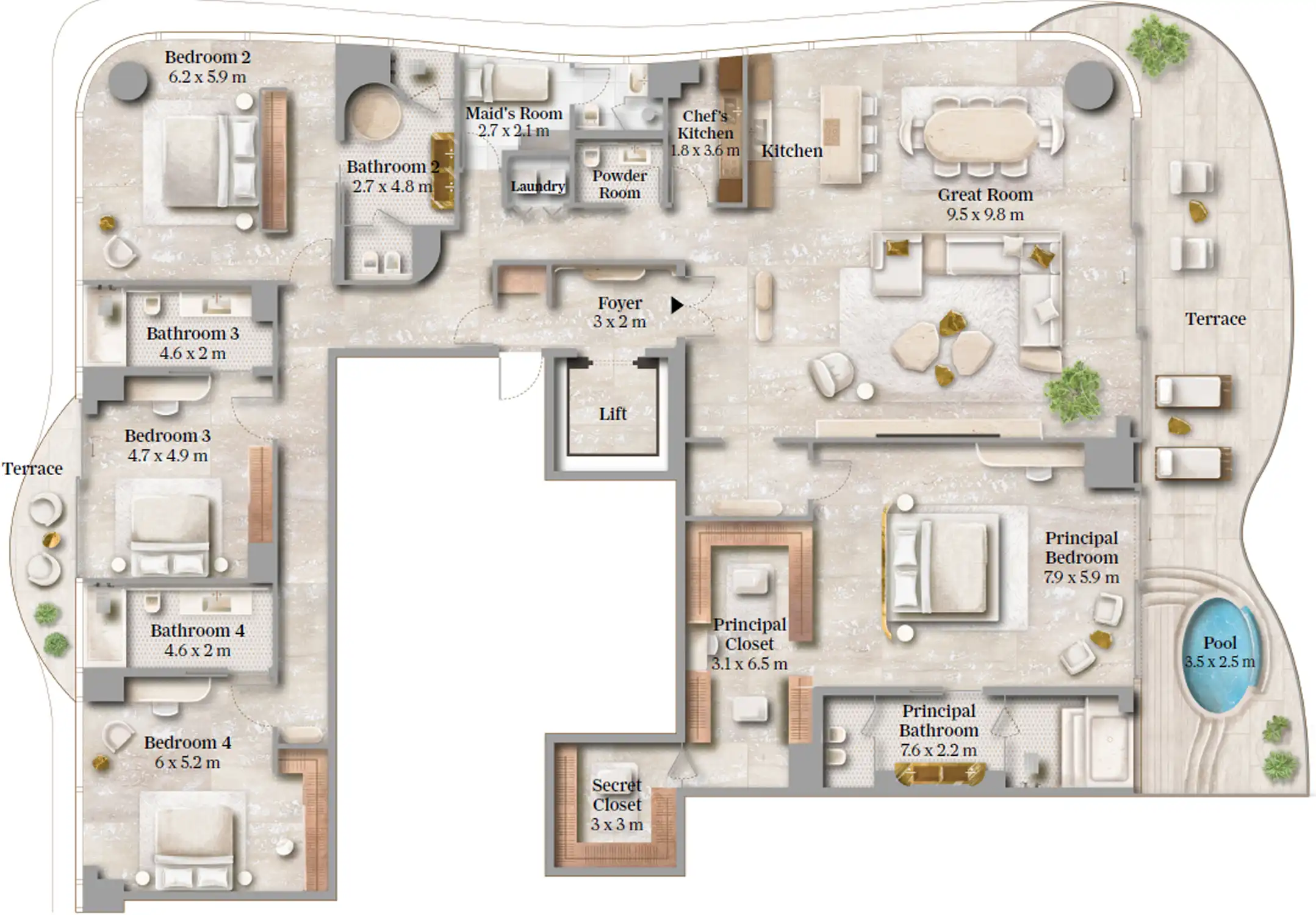 Floor Plans of The Maison Margiela Residences