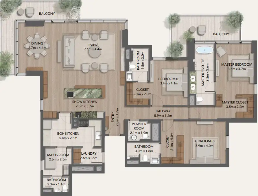 Floor Plans of Maravelle Residences at Ghaf Woods