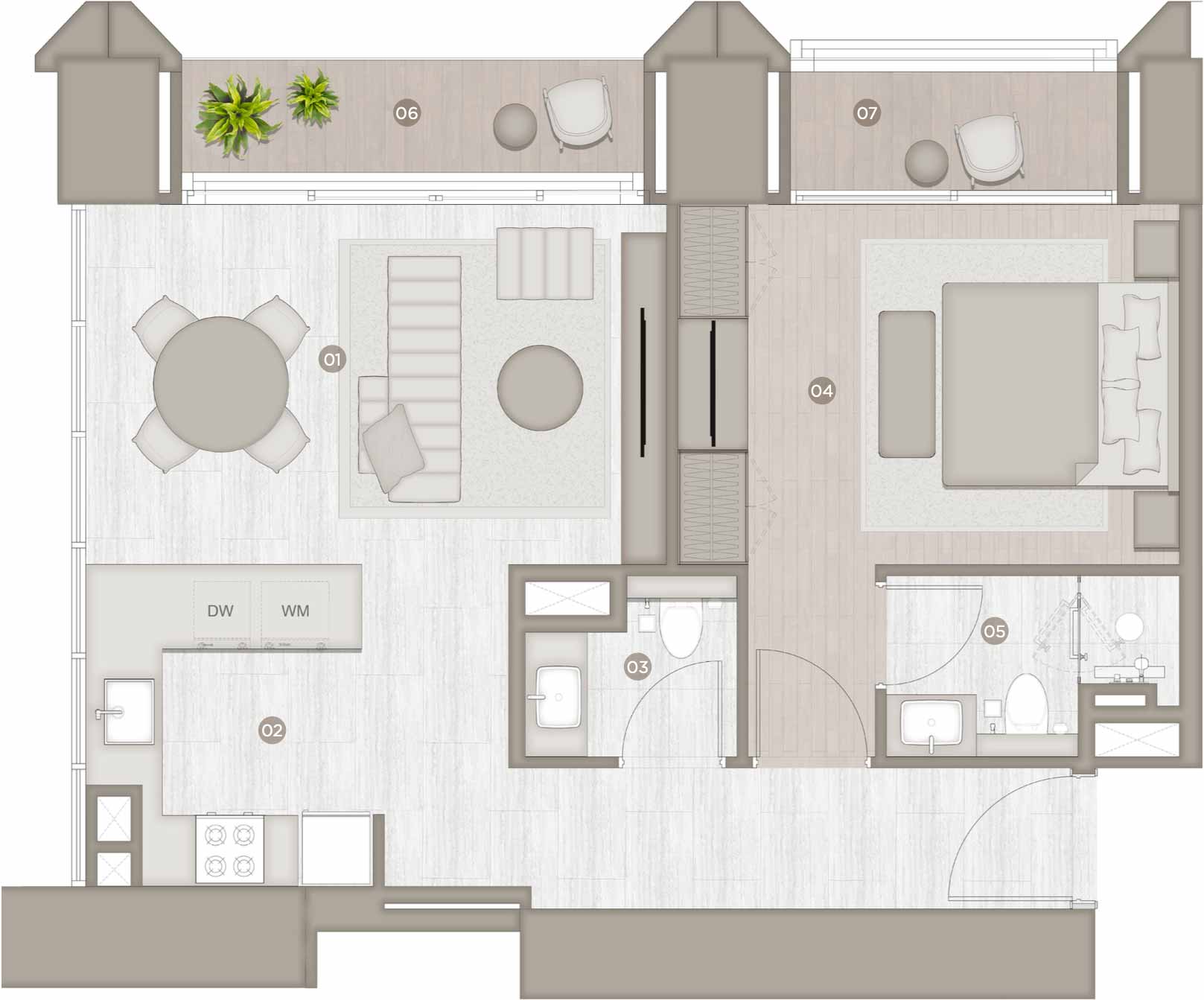 Floor Plans of Rixos Financial Center Road Dubai Residences