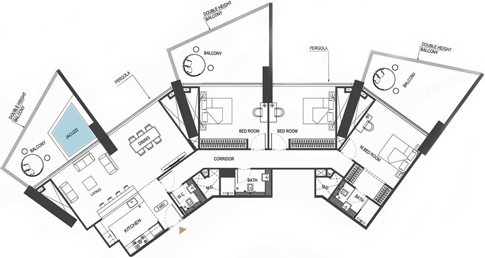 Floor Plans of Binghatti Royale