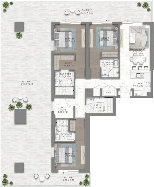 Планировки DAMAC Chelsea Residences