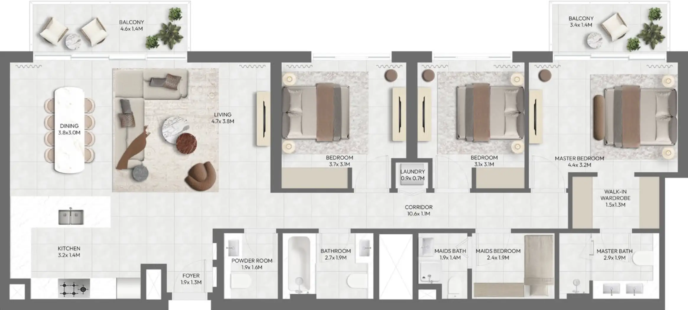 Floor Plans for Emaar South Golf Point in Dubai