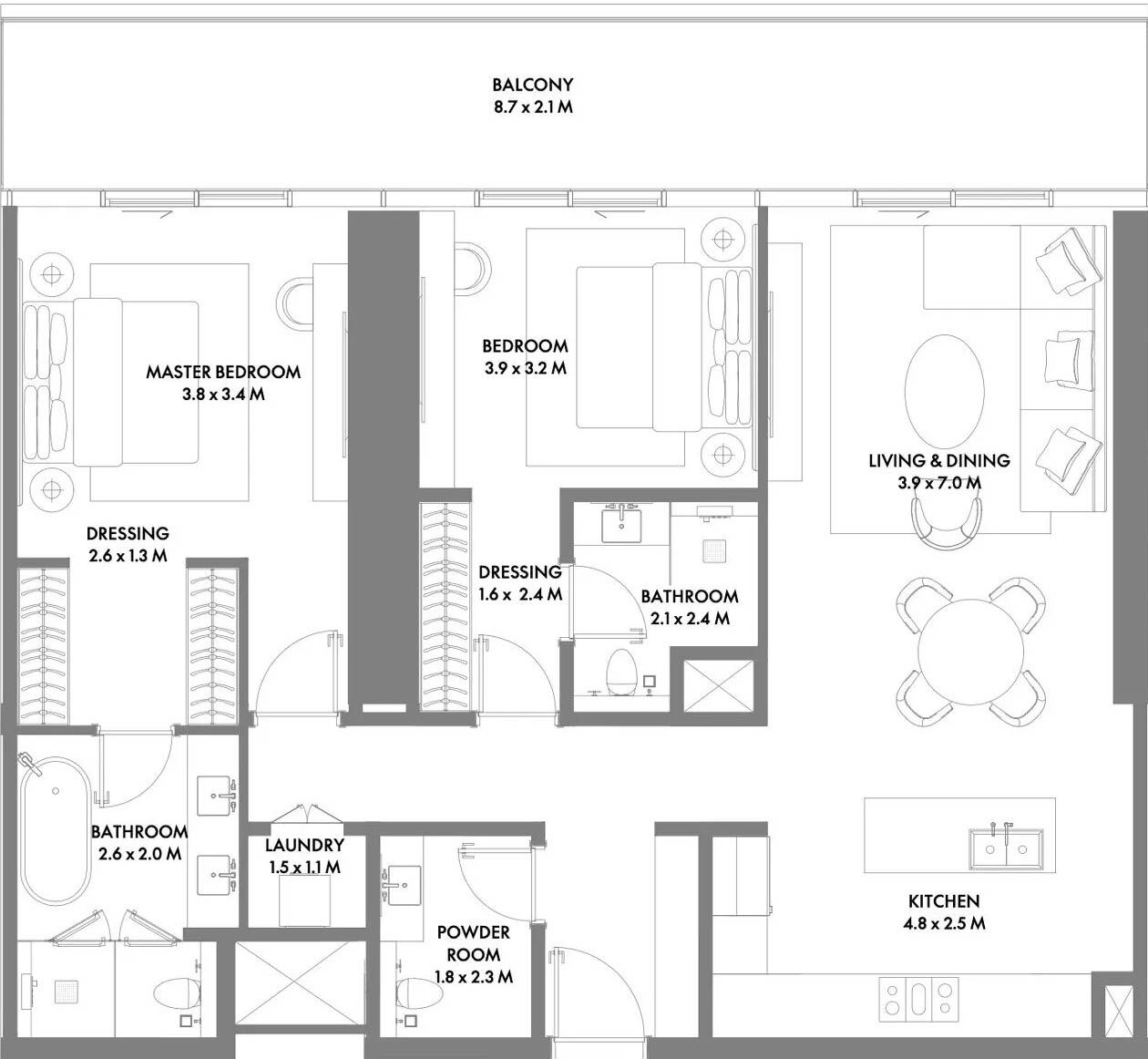 Планировки W Residences Dubai Harbour by Arada