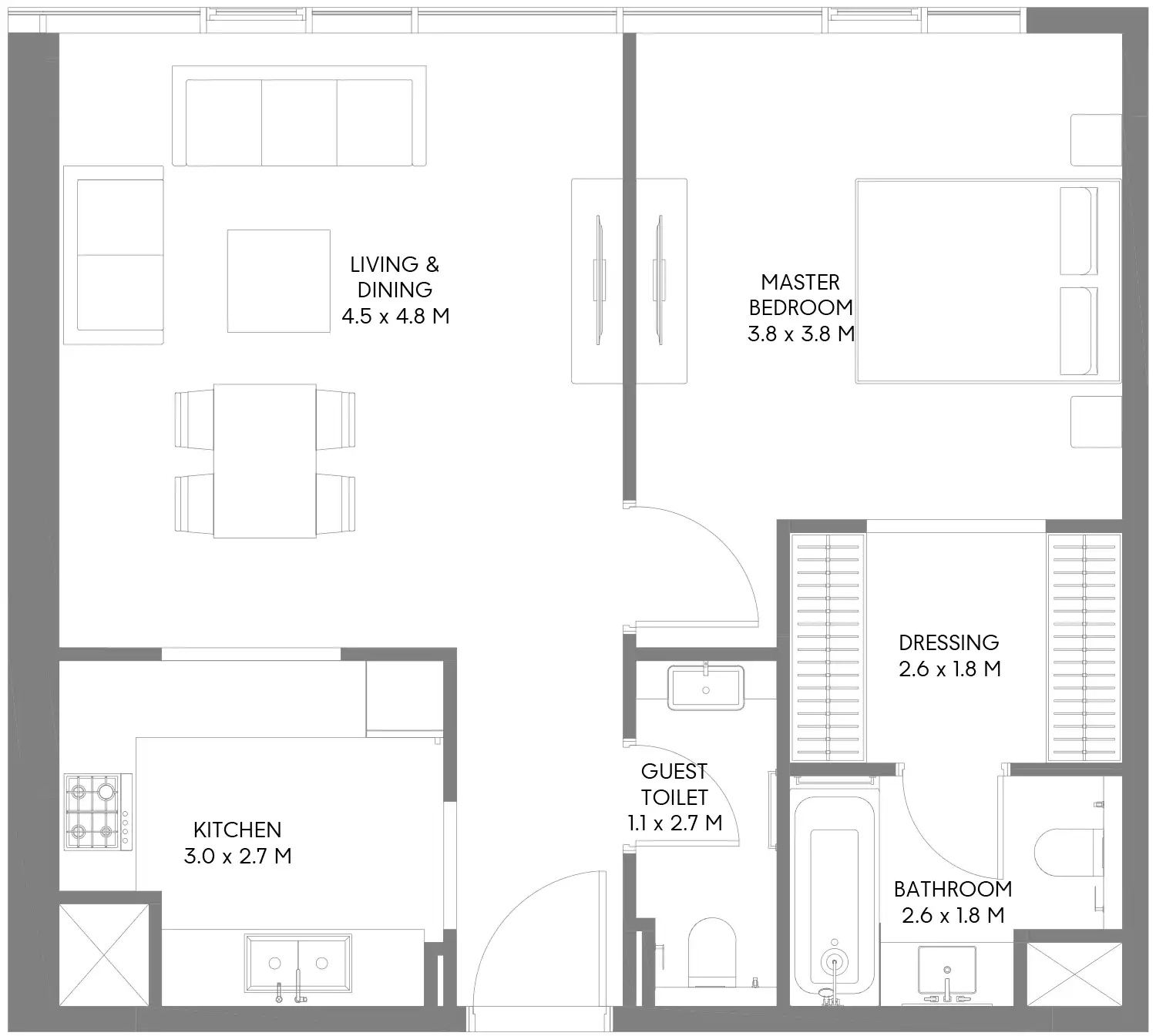 Floor Plans for Arada The Gate 6 in Sharjah