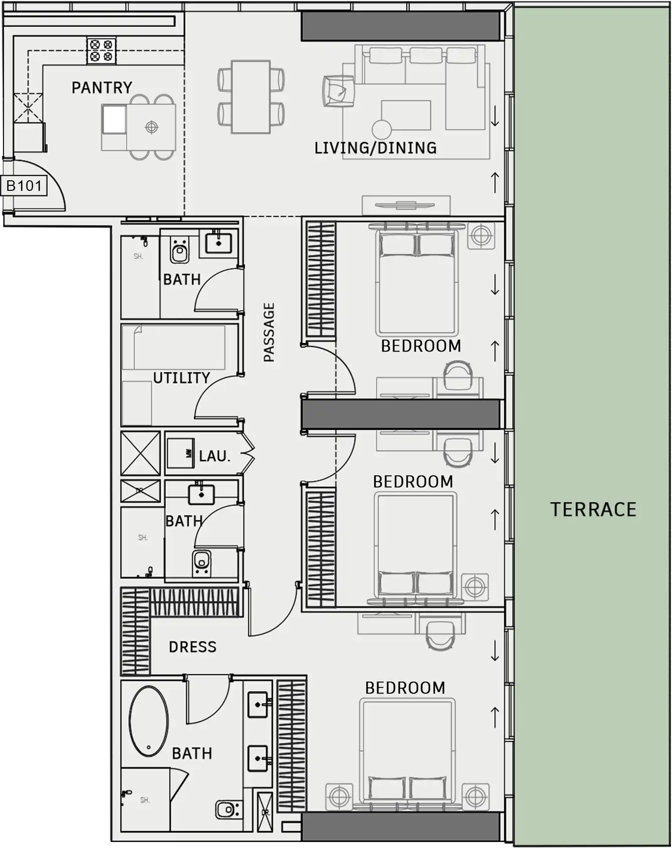 Floor Plans of Iman One Park Square JVC