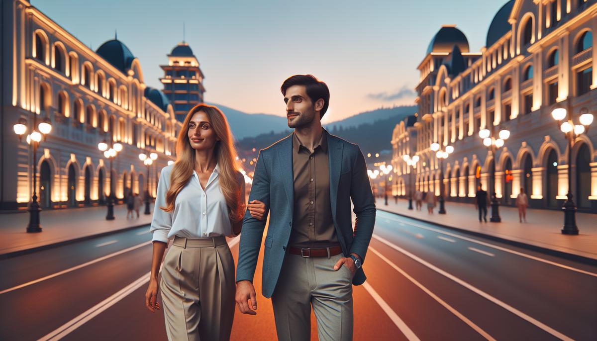 Безопасность в Батуми: районы и советы Спокойный жилой район Батуми вечером, освещённые улицы и дома