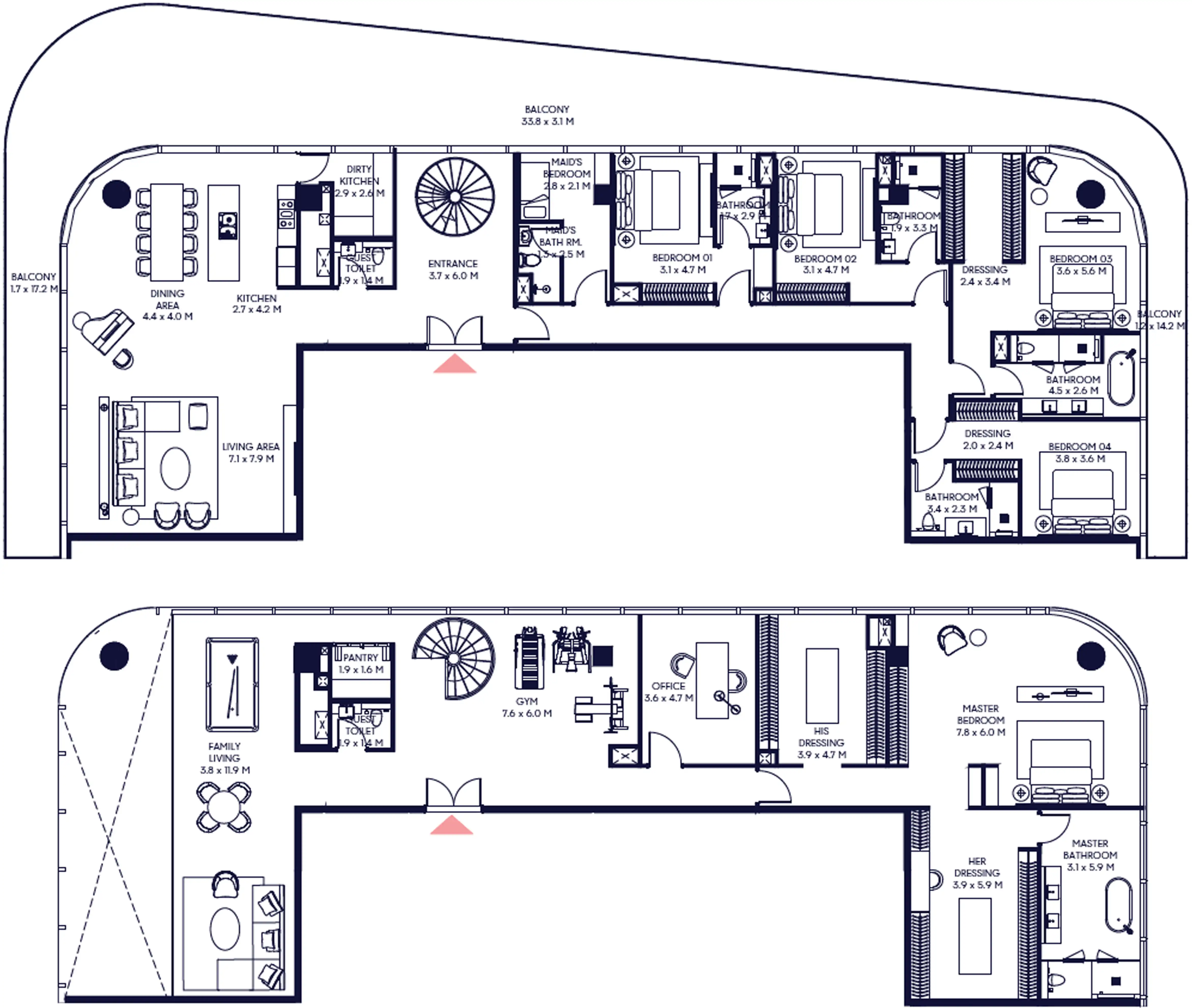 Floor Plans for Arada Inaura Hotels & Residences in Dubai