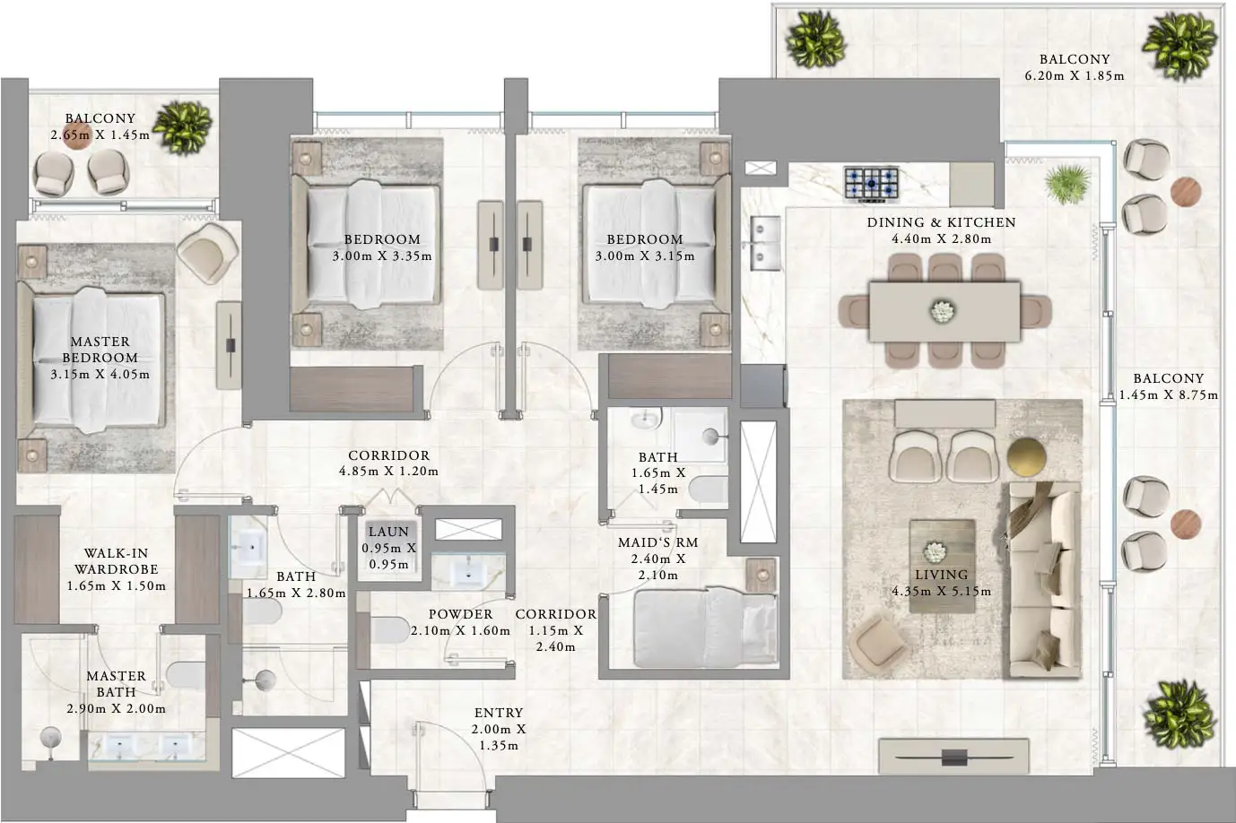 Floor Plans for Emaar Palace Residences Creek Blue in Dubai