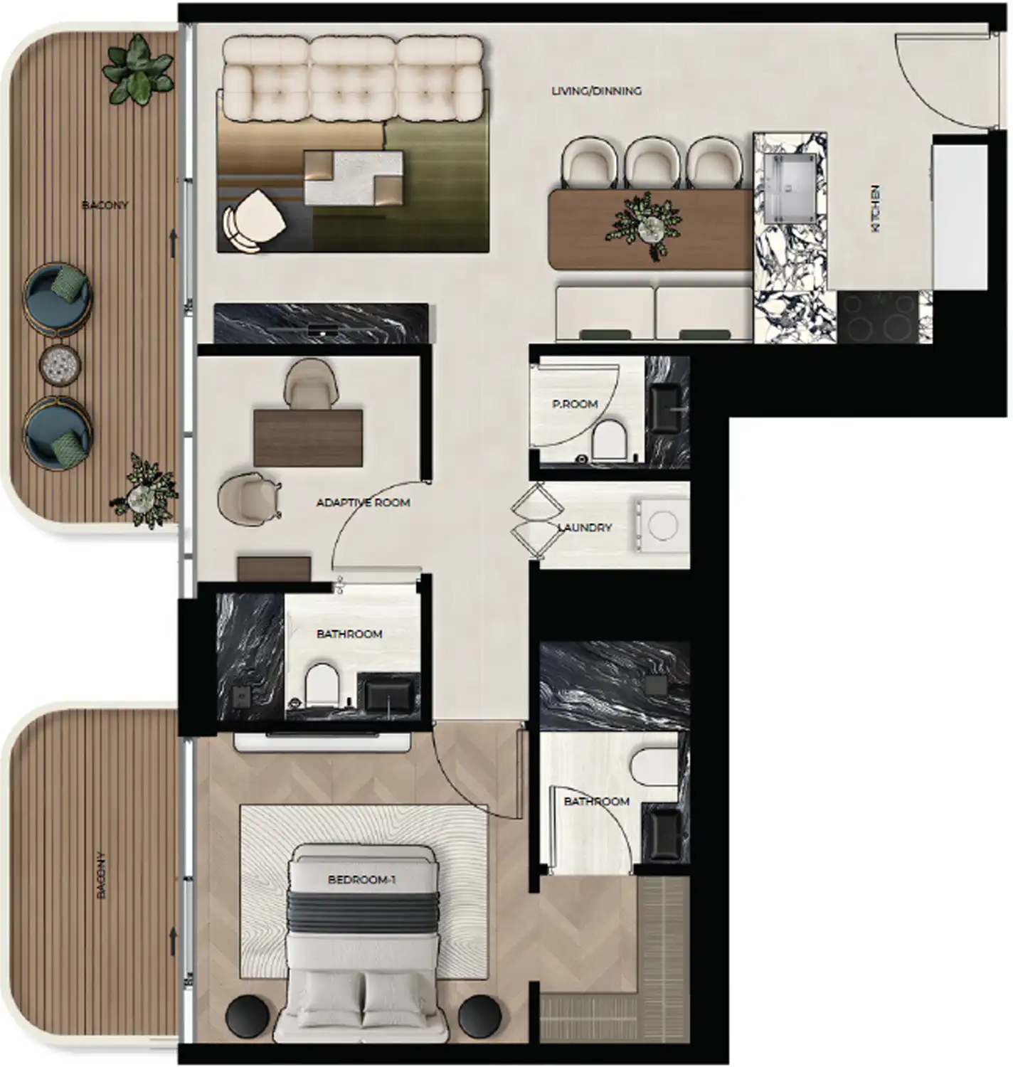 Floor Plans for Treppan Living Prive in Dubai