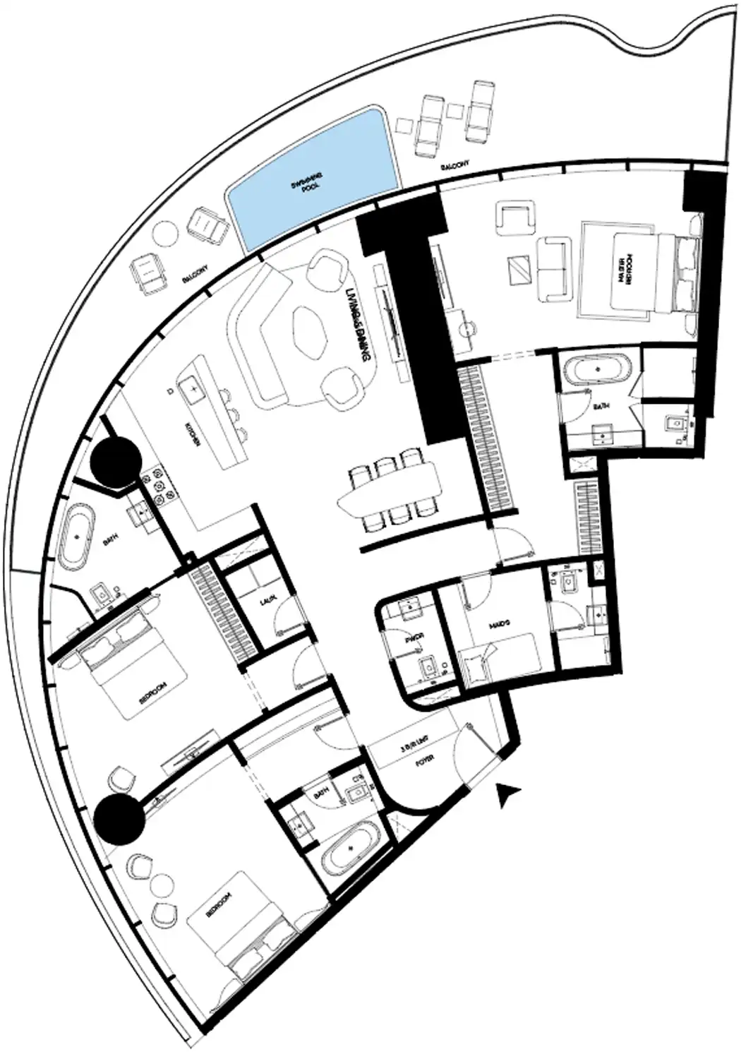 Floor Plans for Mercedes-Benz Places — Binghatti City in Dubai