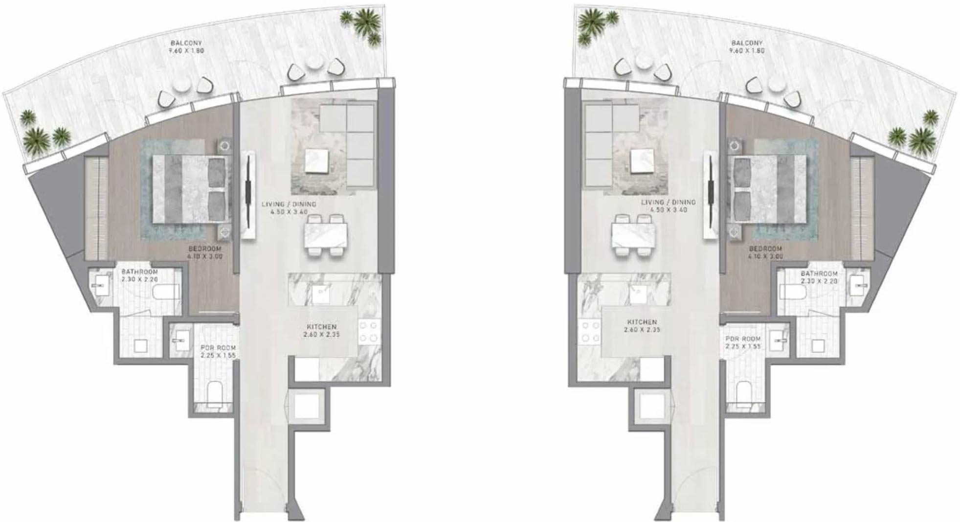 Floor Plans of DAMAC Altitude de GRISOGONO