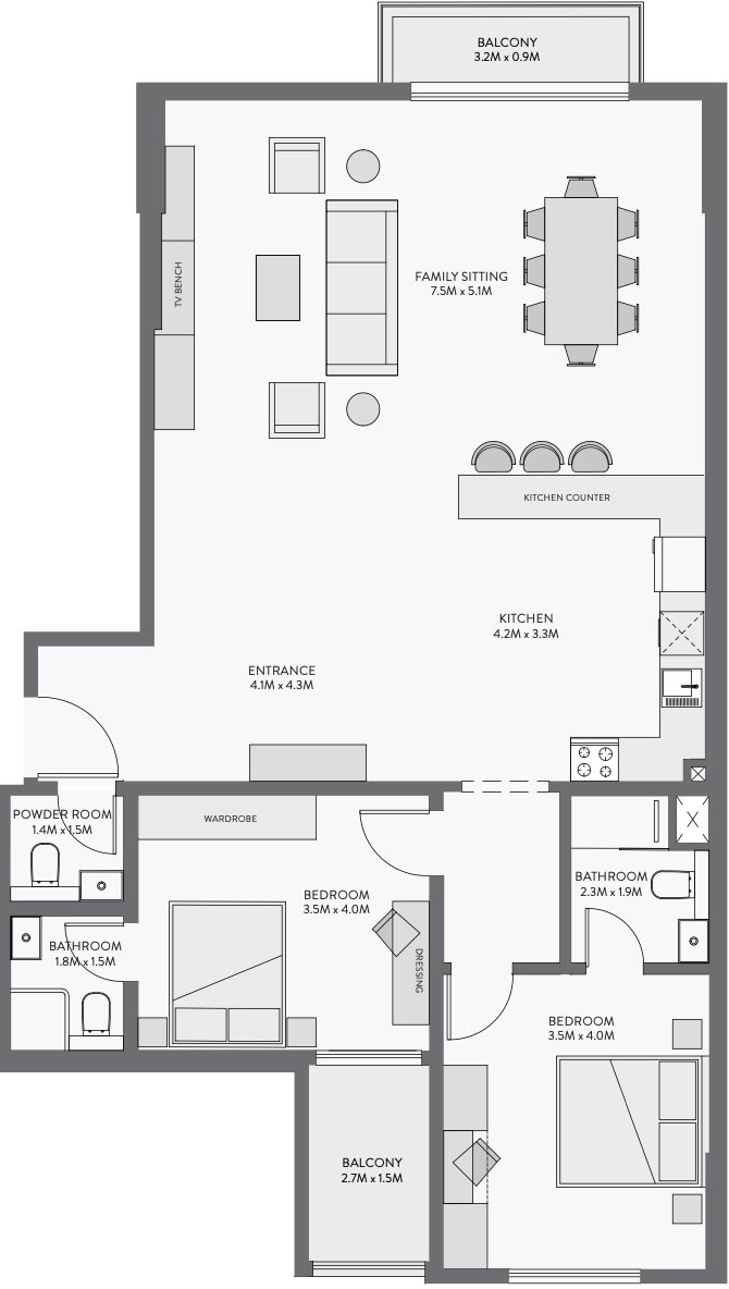 Floor Plans of Equiti Gate Downtown Jebel Ali