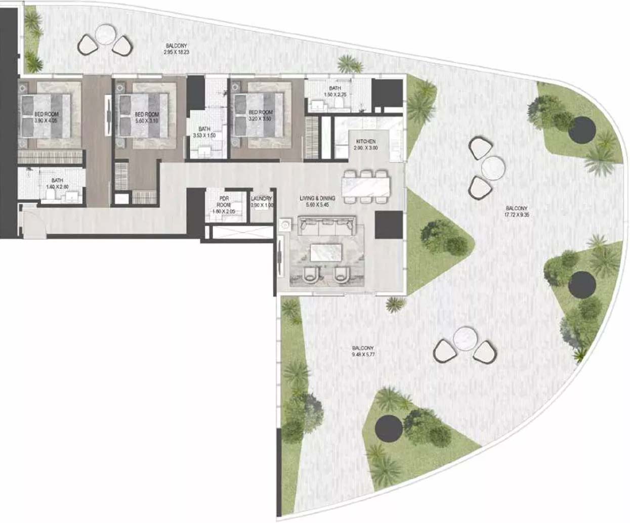 Floor Plans of DAMAC The Sapphire