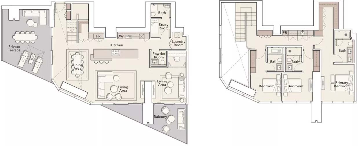 Floor Plans of Ellington One River Point