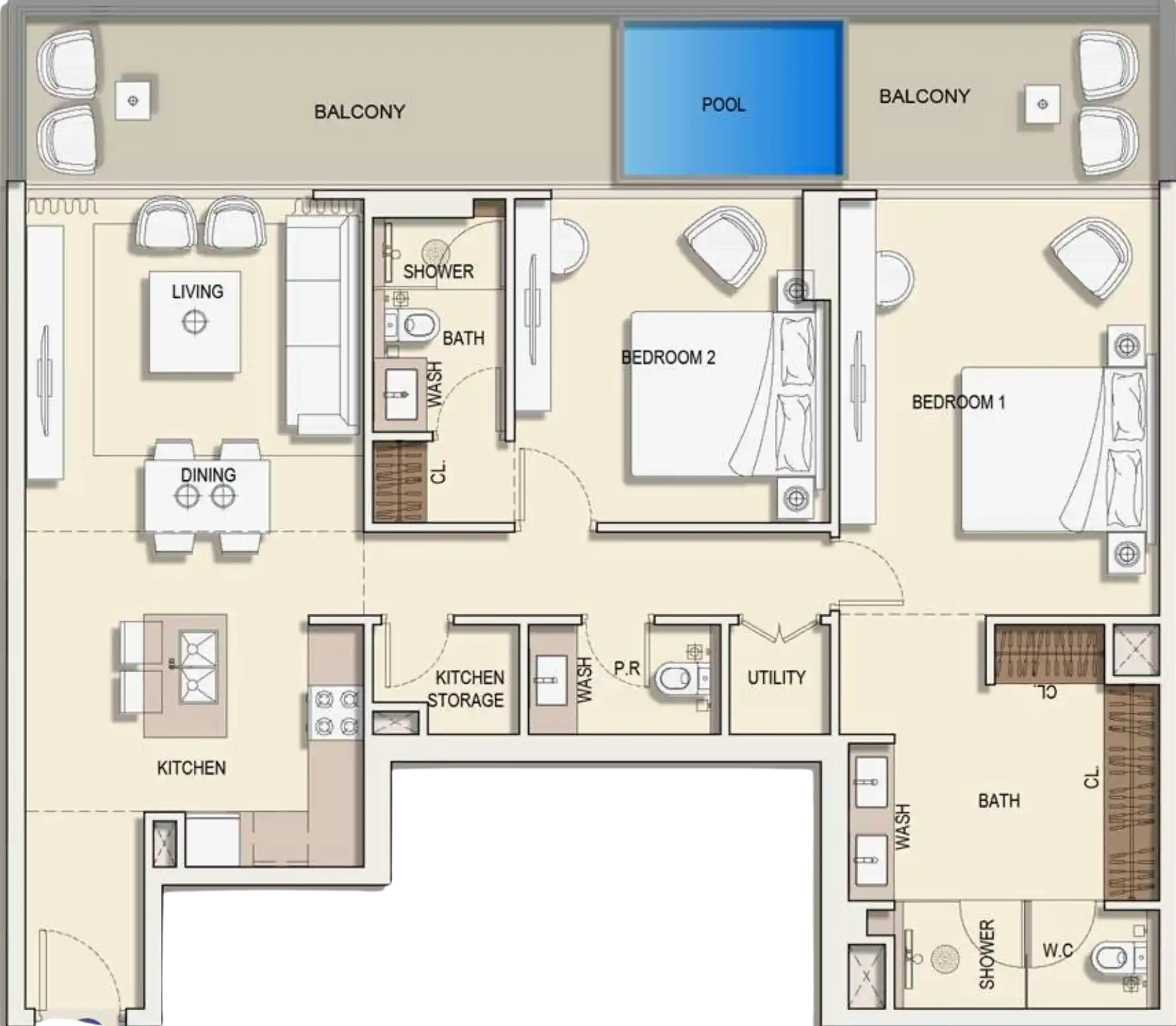 Floor Plans of Vue by Crystal Bay