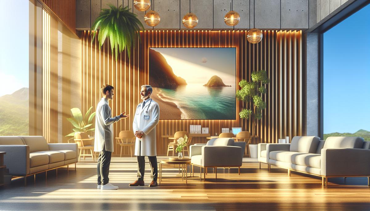 Как работает медицина в Батуми Врач общается с пациентом в современной клинике в Батуми