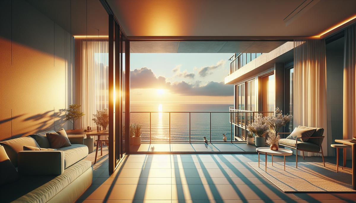 Апартаменты у моря в Батуми: цены и предложения Балкон апартаментов с видом на море в Батуми на закате