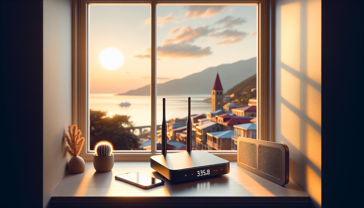 Интернет и мобильная связь в Грузии Люди с ноутбуками и смартфонами на фоне побережья в Батуми