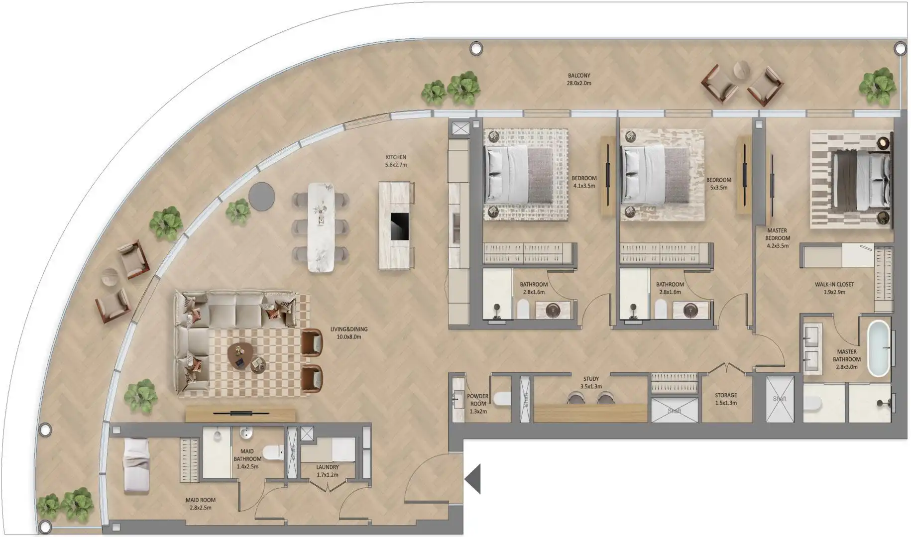 Планировки Aldar The Row Saadiyat