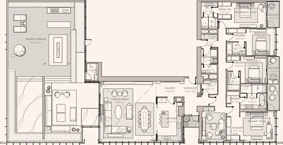 Планировки Meraas Jumeirah Residences Emirates Towers